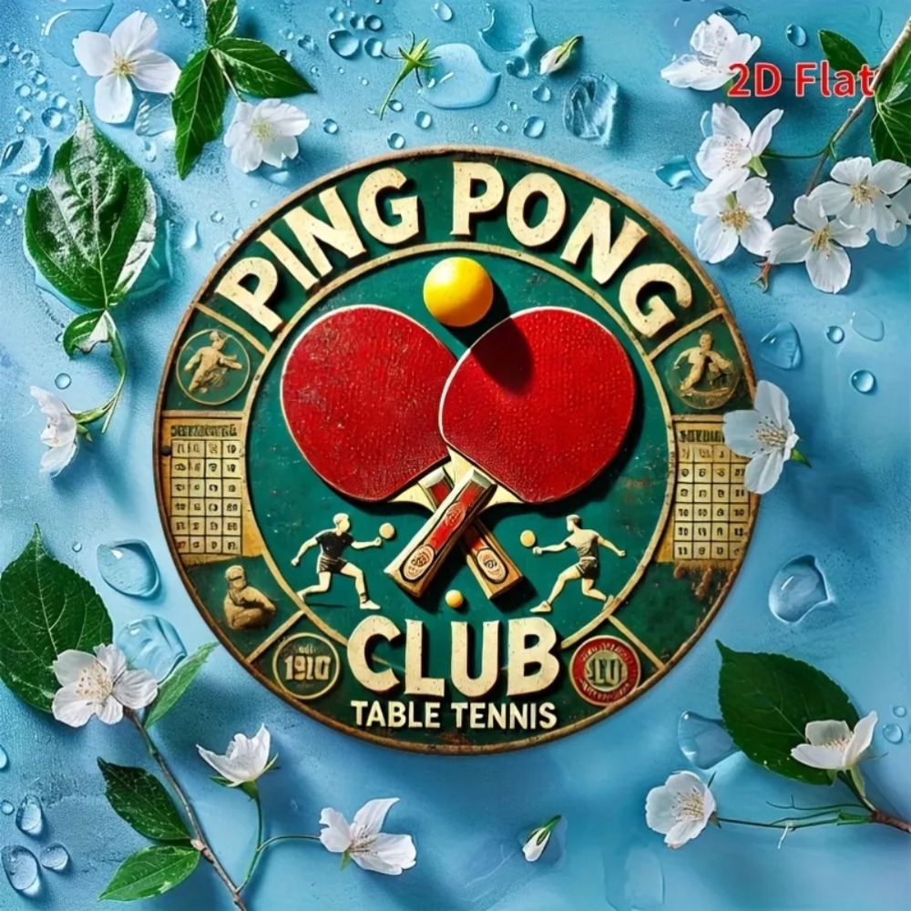 Table Tennis Dimension - 2D Flat Vintage Ping Pong Club