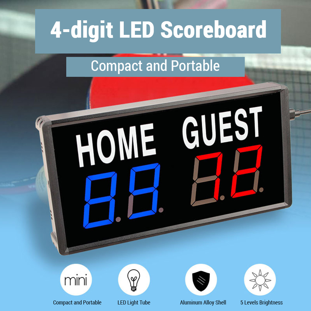 Portable 4 Digit LED Scoreboar - Table Tennis Score 评论和价格